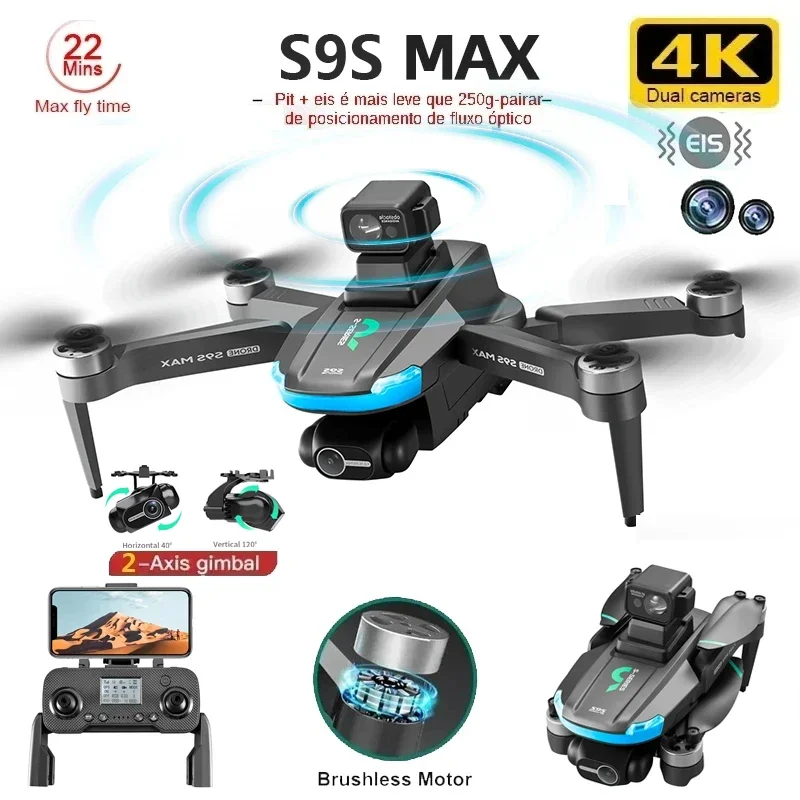 새로운 S9S MAX 미니 드론 4K 2축 PTZ HD - Drone Lidar 리뷰 및 가격